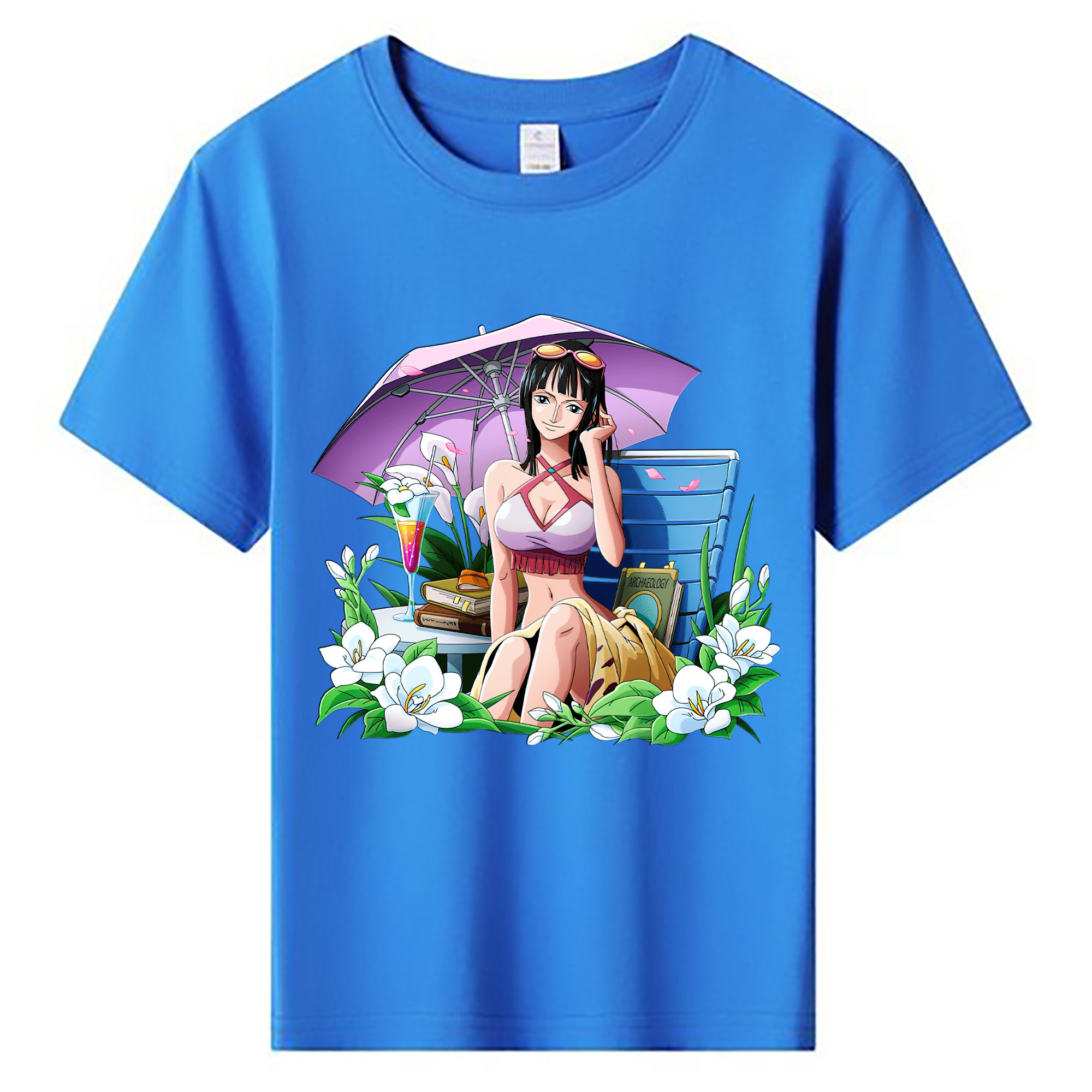 （画像用） ワンピース ニコ・ロビン ONE PIECE Nico Robin 綿100％キッズTシャツ（フロントプリント）